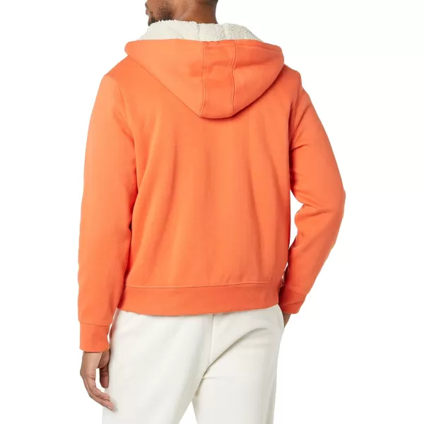 Amazon Essentials Mens SherpaLined FullZip Hooded Fleece SweatshirtOrange