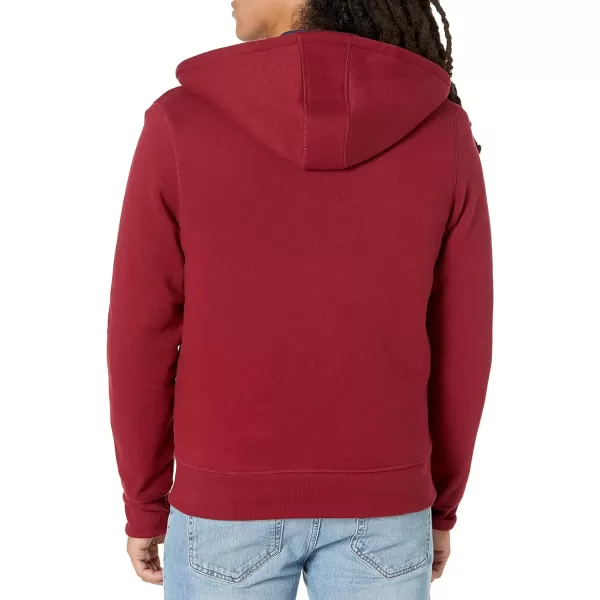 Amazon Essentials Mens SherpaLined FullZip Hooded Fleece SweatshirtRed