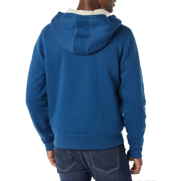 Amazon Essentials Mens SherpaLined FullZip Hooded Fleece SweatshirtTeal Blue