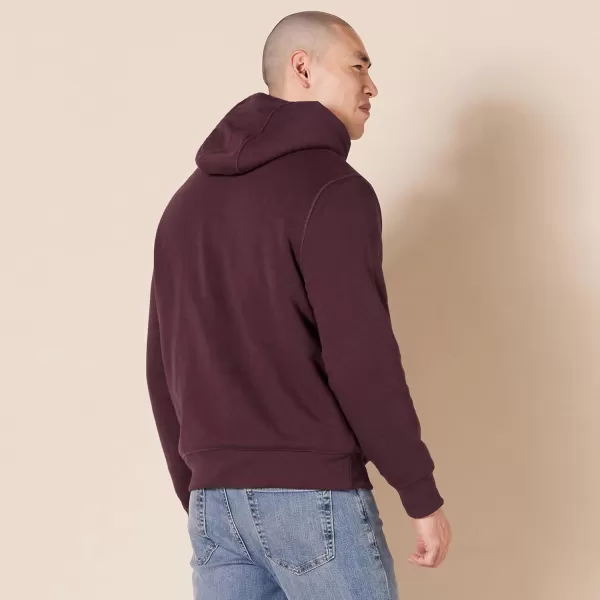 Amazon Essentials Mens SherpaLined Pullover Hoodie SweatshirtBurgundy