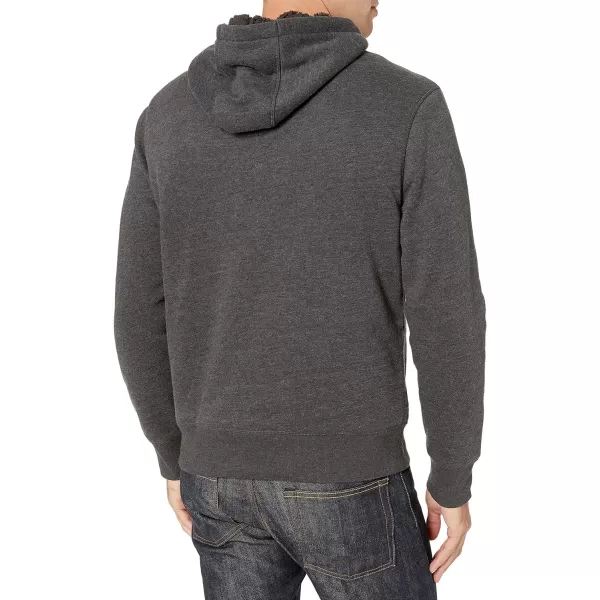 Amazon Essentials Mens SherpaLined Pullover Hoodie SweatshirtCharcoal Heather