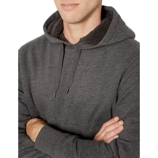 Amazon Essentials Mens SherpaLined Pullover Hoodie SweatshirtCharcoal Heather