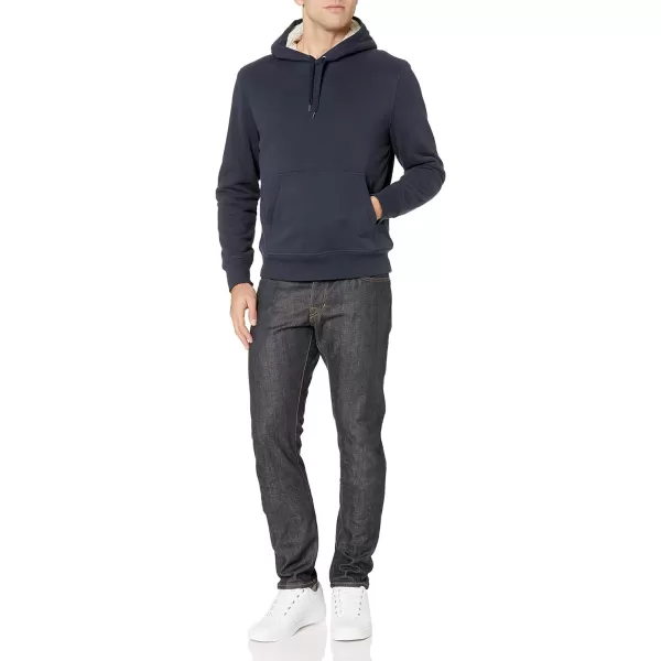 Amazon Essentials Mens SherpaLined Pullover Hoodie SweatshirtNavy