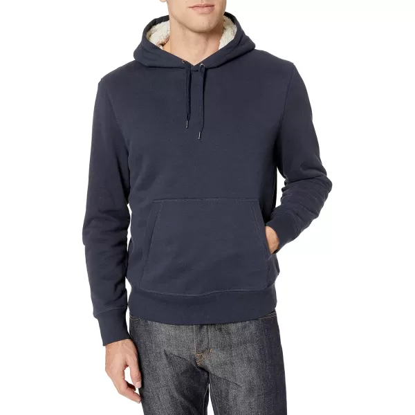 Amazon Essentials Mens SherpaLined Pullover Hoodie SweatshirtNavy