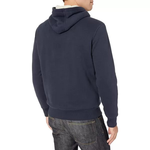 Amazon Essentials Mens SherpaLined Pullover Hoodie SweatshirtNavy