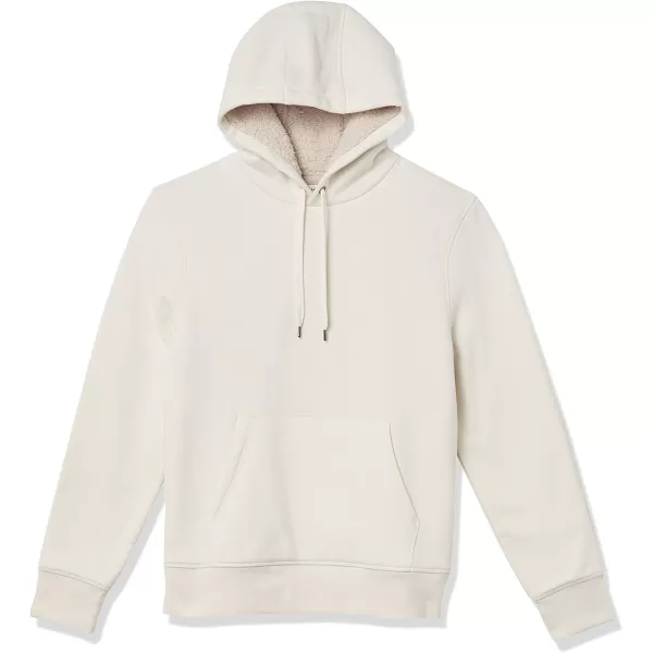 Amazon Essentials Mens SherpaLined Pullover Hoodie SweatshirtOffwhite