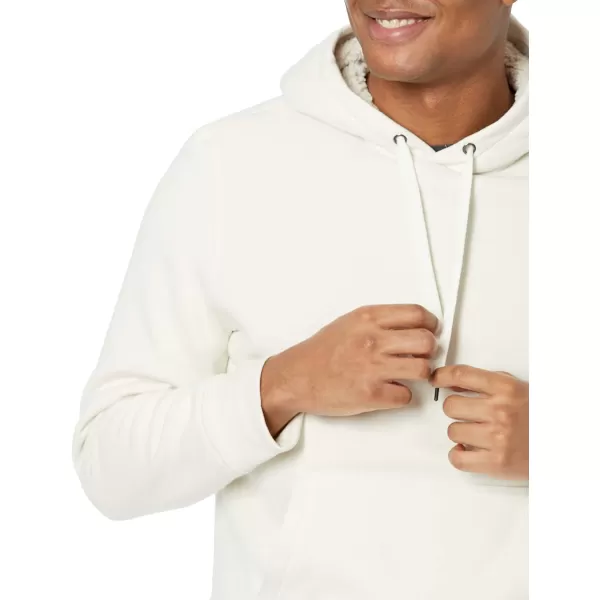 Amazon Essentials Mens SherpaLined Pullover Hoodie SweatshirtOffwhite