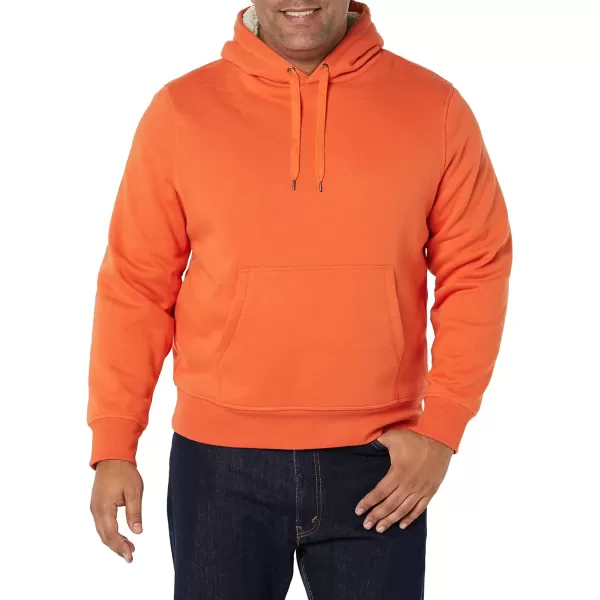 Amazon Essentials Mens SherpaLined Pullover Hoodie SweatshirtOrange