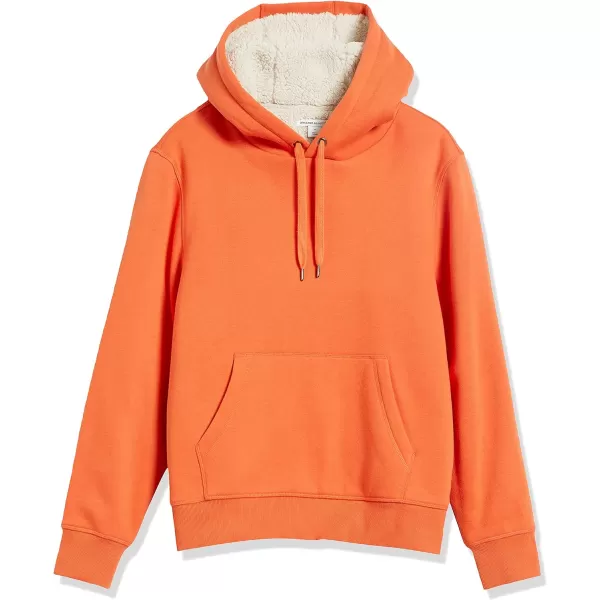 Amazon Essentials Mens SherpaLined Pullover Hoodie SweatshirtOrange