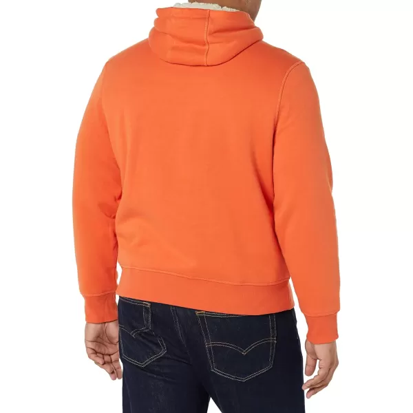 Amazon Essentials Mens SherpaLined Pullover Hoodie SweatshirtOrange