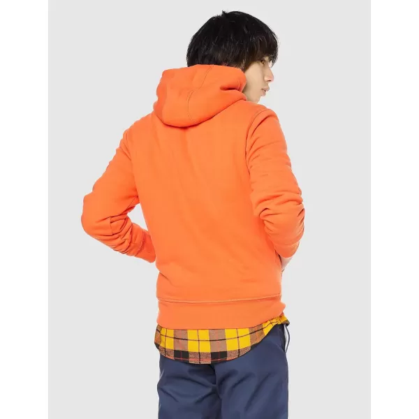 Amazon Essentials Mens SherpaLined Pullover Hoodie SweatshirtOrange