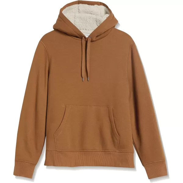 Amazon Essentials Mens SherpaLined Pullover Hoodie SweatshirtToffee Brown