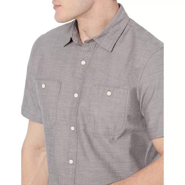 Amazon Essentials Mens ShortSleeve Chambray ShirtDark Grey