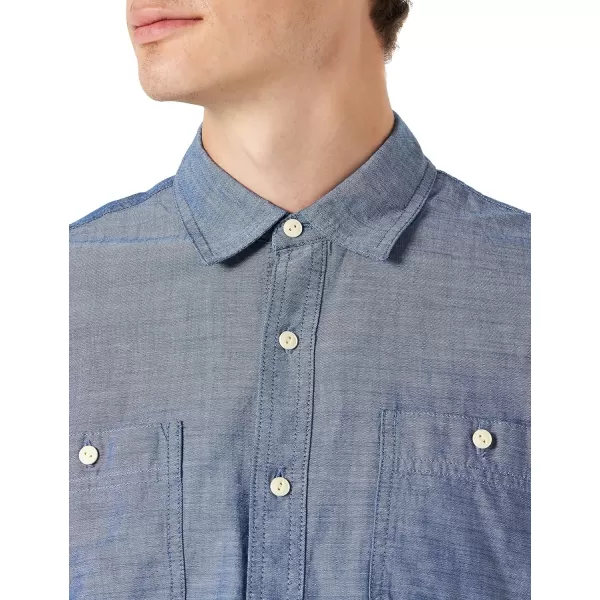 Amazon Essentials Mens ShortSleeve Chambray ShirtRinsed