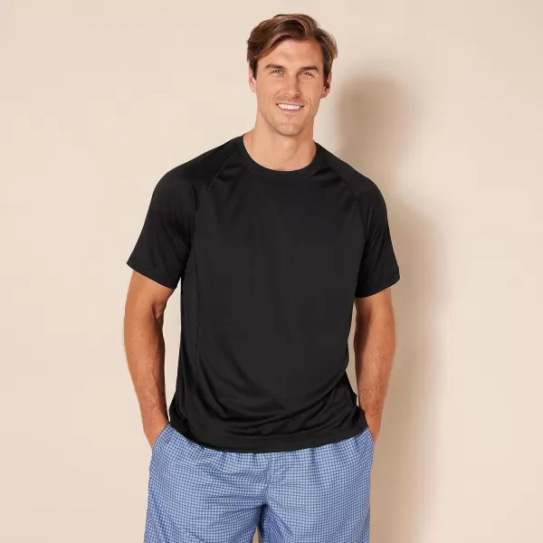 Amazon Essentials Mens ShortSleeve QuickDry UPF 50 Swim TeeBlack