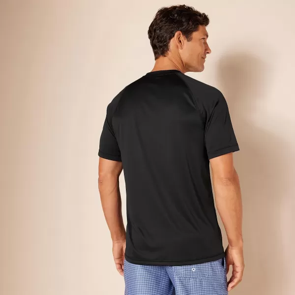 Amazon Essentials Mens ShortSleeve QuickDry UPF 50 Swim TeeBlack