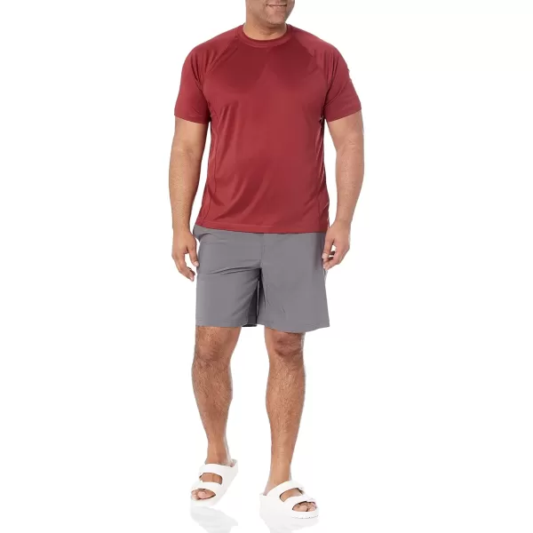 Amazon Essentials Mens ShortSleeve QuickDry UPF 50 Swim TeeBrick Red