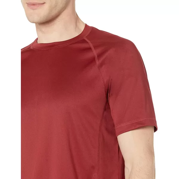 Amazon Essentials Mens ShortSleeve QuickDry UPF 50 Swim TeeBrick Red