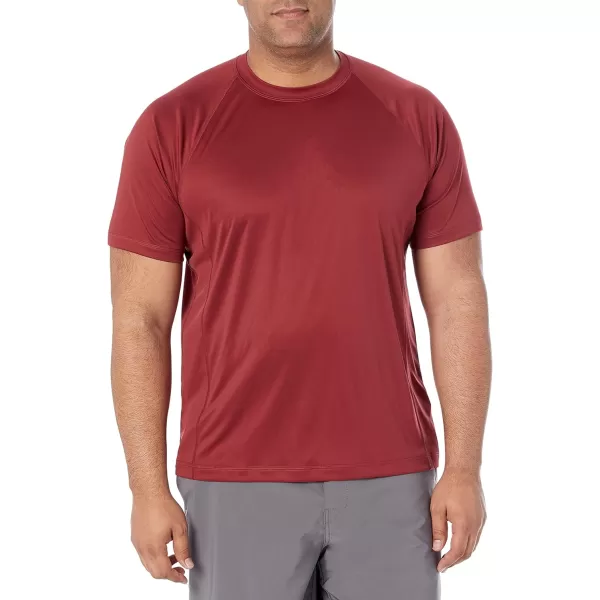 Amazon Essentials Mens ShortSleeve QuickDry UPF 50 Swim TeeBrick Red