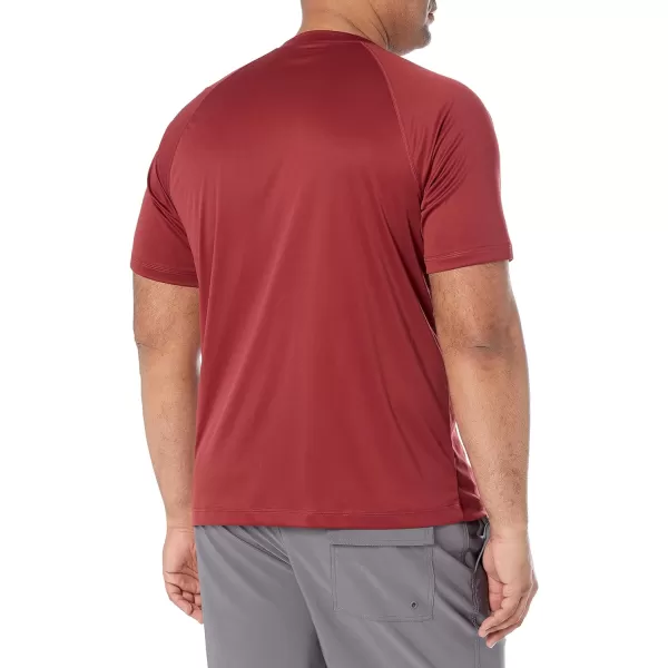 Amazon Essentials Mens ShortSleeve QuickDry UPF 50 Swim TeeBrick Red