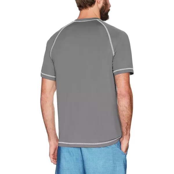 Amazon Essentials Mens ShortSleeve QuickDry UPF 50 Swim TeeCharcoal