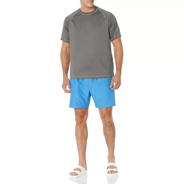 Amazon Essentials Mens ShortSleeve QuickDry UPF 50 Swim TeeCharcoal