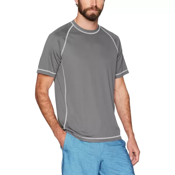 Amazon Essentials Mens ShortSleeve QuickDry UPF 50 Swim TeeCharcoal