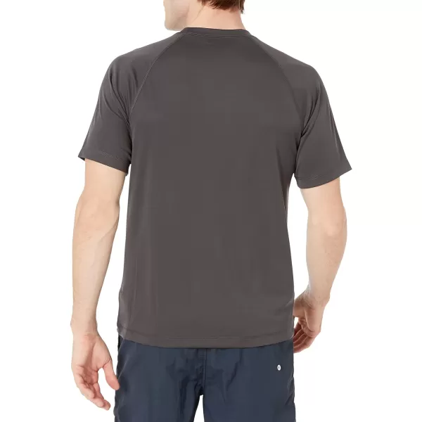 Amazon Essentials Mens ShortSleeve QuickDry UPF 50 Swim TeeDark Grey