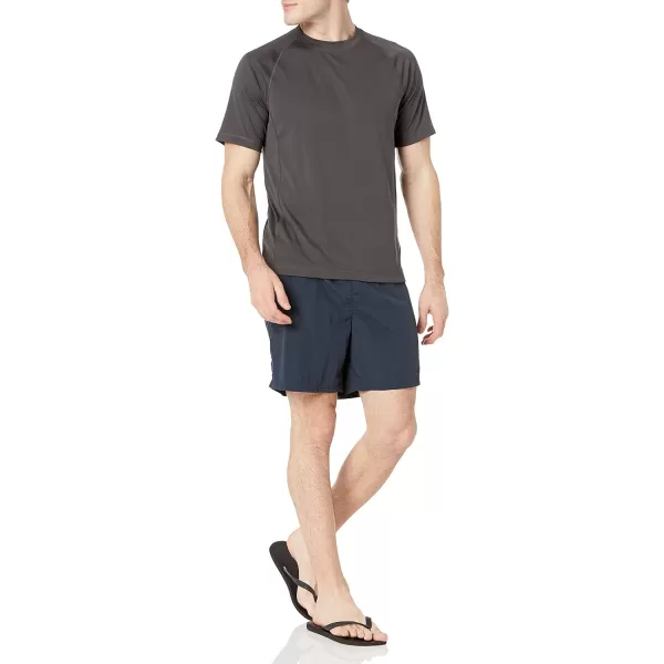 Amazon Essentials Mens ShortSleeve QuickDry UPF 50 Swim TeeDark Grey