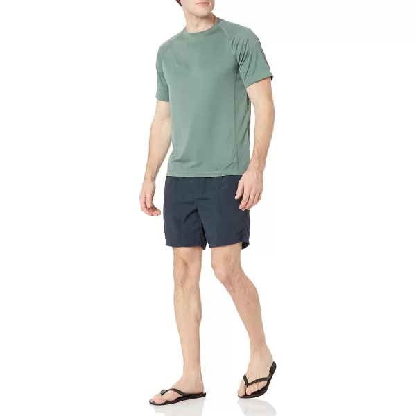 Amazon Essentials Mens ShortSleeve QuickDry UPF 50 Swim TeeGreen