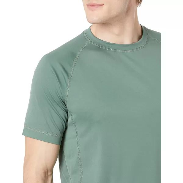 Amazon Essentials Mens ShortSleeve QuickDry UPF 50 Swim TeeGreen