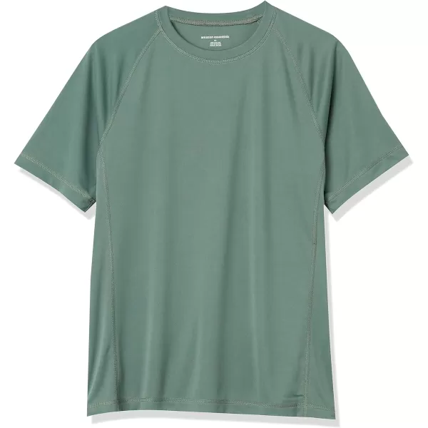 Amazon Essentials Mens ShortSleeve QuickDry UPF 50 Swim TeeGreen