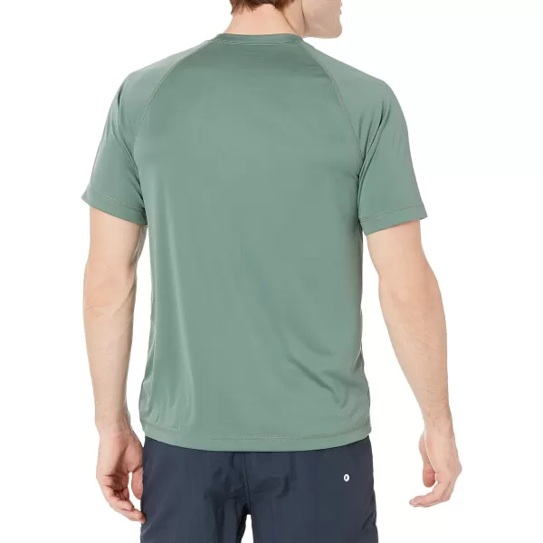 Amazon Essentials Mens ShortSleeve QuickDry UPF 50 Swim TeeGreen