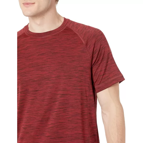 Amazon Essentials Mens ShortSleeve QuickDry UPF 50 Swim TeeRed Heather