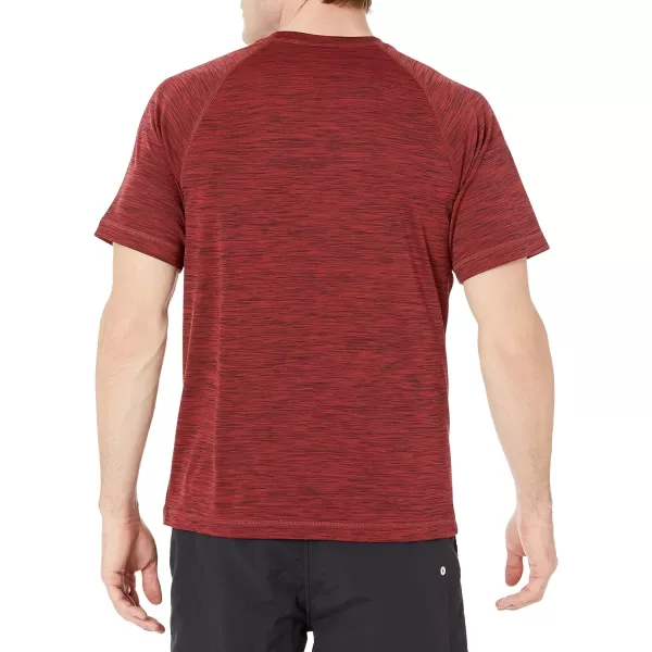 Amazon Essentials Mens ShortSleeve QuickDry UPF 50 Swim TeeRed Heather