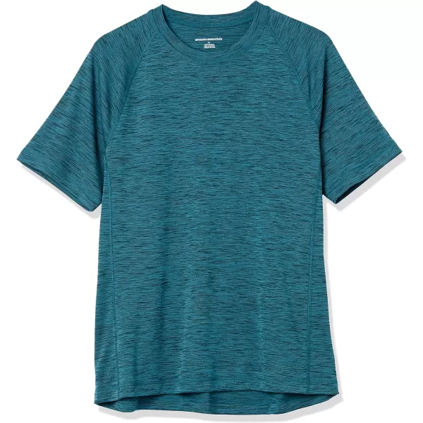 Amazon Essentials Mens ShortSleeve QuickDry UPF 50 Swim TeeTeal Blue