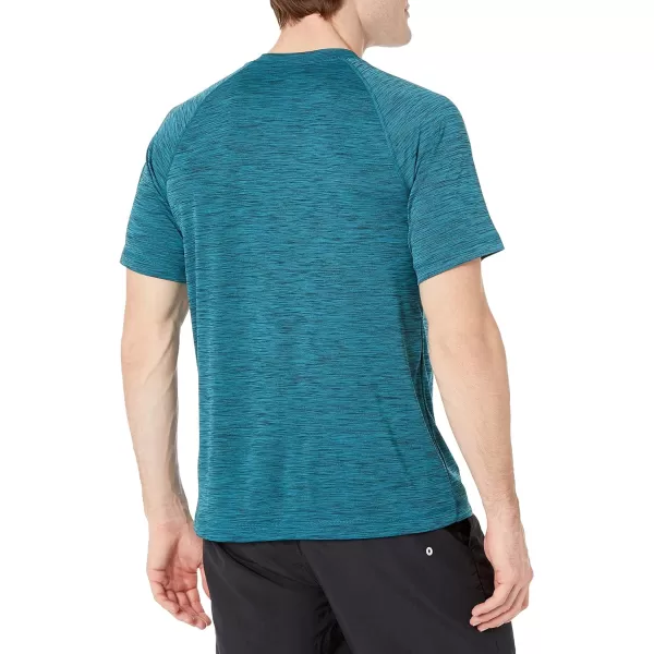 Amazon Essentials Mens ShortSleeve QuickDry UPF 50 Swim TeeTeal Blue