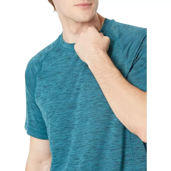 Amazon Essentials Mens ShortSleeve QuickDry UPF 50 Swim TeeTeal Blue