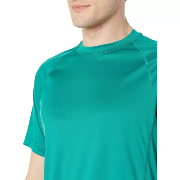 Amazon Essentials Mens ShortSleeve QuickDry UPF 50 Swim TeeTeal Green