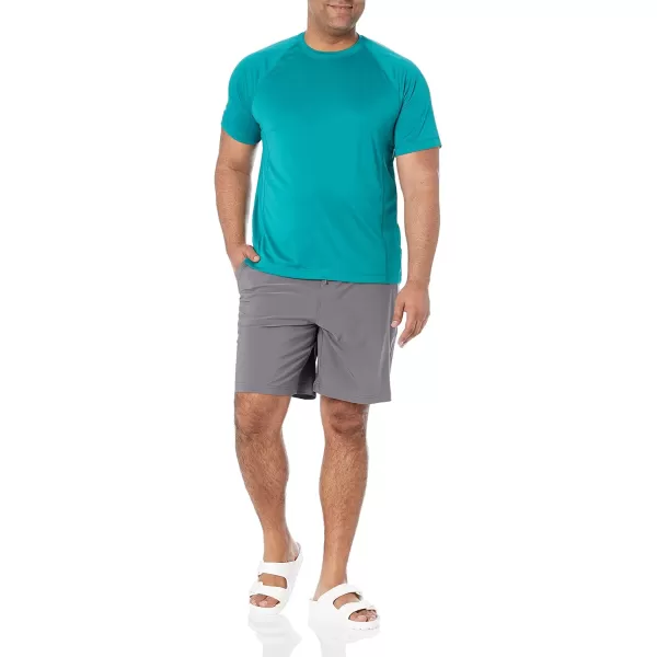 Amazon Essentials Mens ShortSleeve QuickDry UPF 50 Swim TeeTeal Green