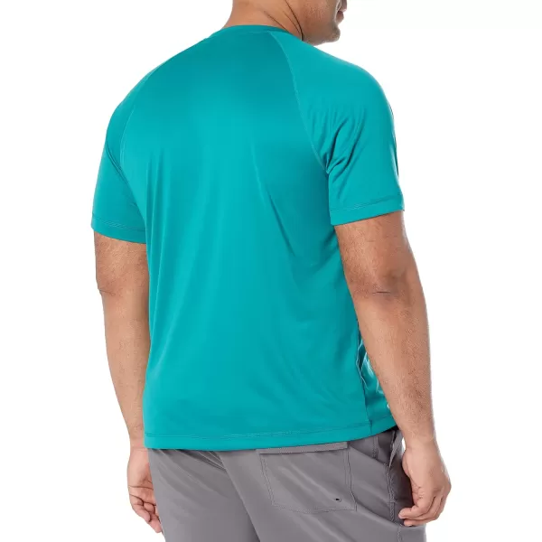 Amazon Essentials Mens ShortSleeve QuickDry UPF 50 Swim TeeTeal Green