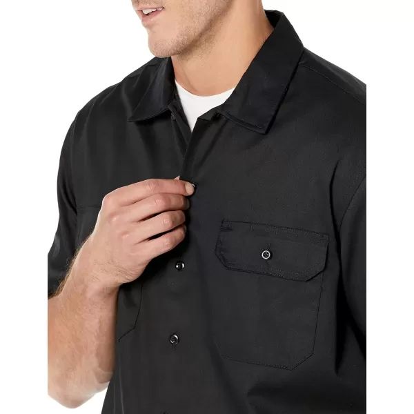 Amazon Essentials Mens ShortSleeve Stain and WrinkleResistant Work ShirtBlack