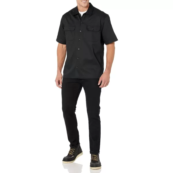 Amazon Essentials Mens ShortSleeve Stain and WrinkleResistant Work ShirtBlack