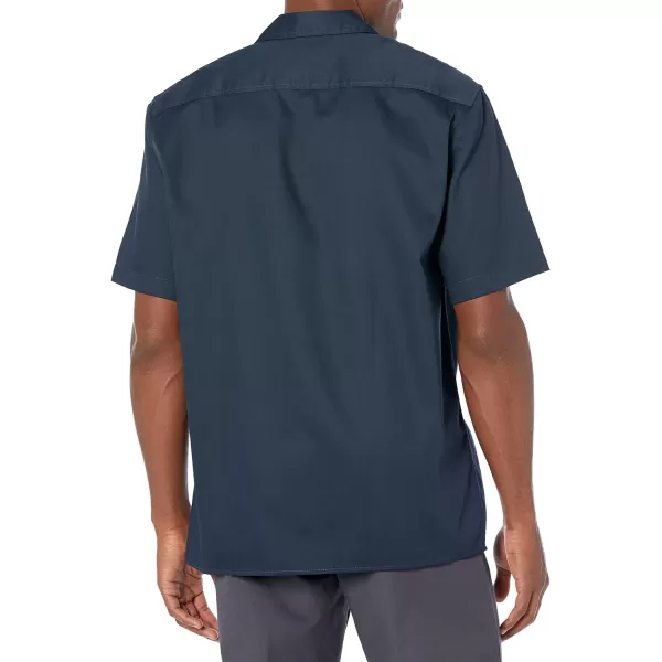 Amazon Essentials Mens ShortSleeve Stain and WrinkleResistant Work ShirtDark Navy