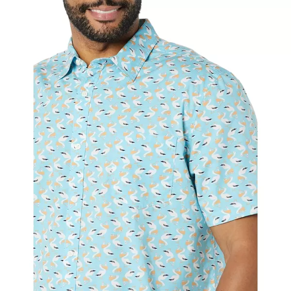 Amazon Essentials Mens ShortSleeve Stretch Poplin Shirt Available in Big amp TallAqua Blue