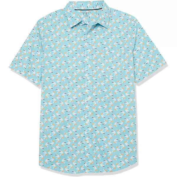 Amazon Essentials Mens ShortSleeve Stretch Poplin Shirt Available in Big amp TallAqua Blue