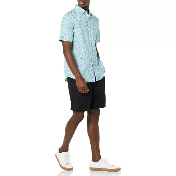 Amazon Essentials Mens ShortSleeve Stretch Poplin Shirt Available in Big amp TallAqua Blue