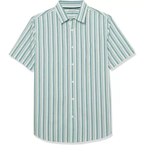 Amazon Essentials Mens ShortSleeve Stretch Poplin Shirt Available in Big amp TallLight Blue Stripe