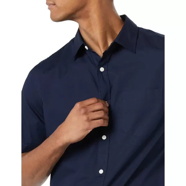 Amazon Essentials Mens ShortSleeve Stretch Poplin Shirt Available in Big amp TallNavy