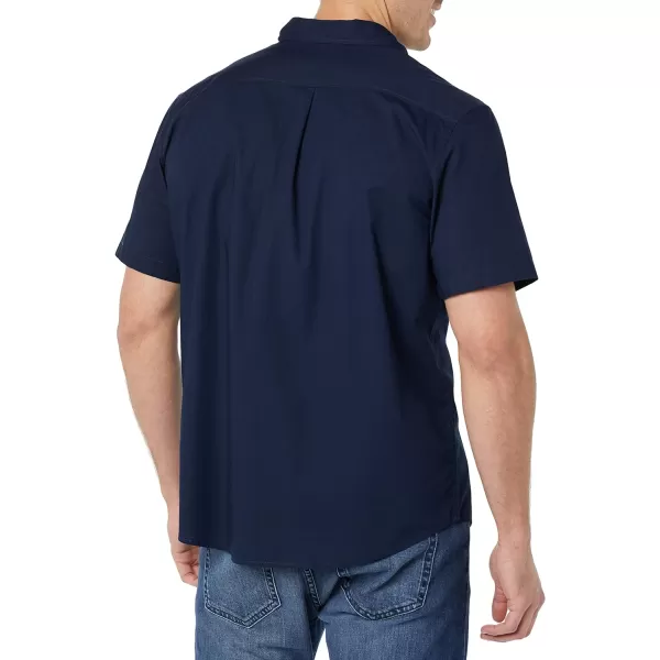 Amazon Essentials Mens ShortSleeve Stretch Poplin Shirt Available in Big amp TallNavy